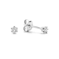 Isabel Bernard De la Paix Emily 14 karaat witgouden oorknoppen met diamant 0.10 karaat Store