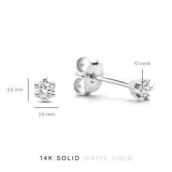 Isabel Bernard De la Paix Emily 14 karaat witgouden oorknoppen met diamant 0.10 karaat Store