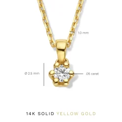 Isabel Bernard De la Paix Emily 14 karaat gouden collier met diamant 0.05 karaat Best