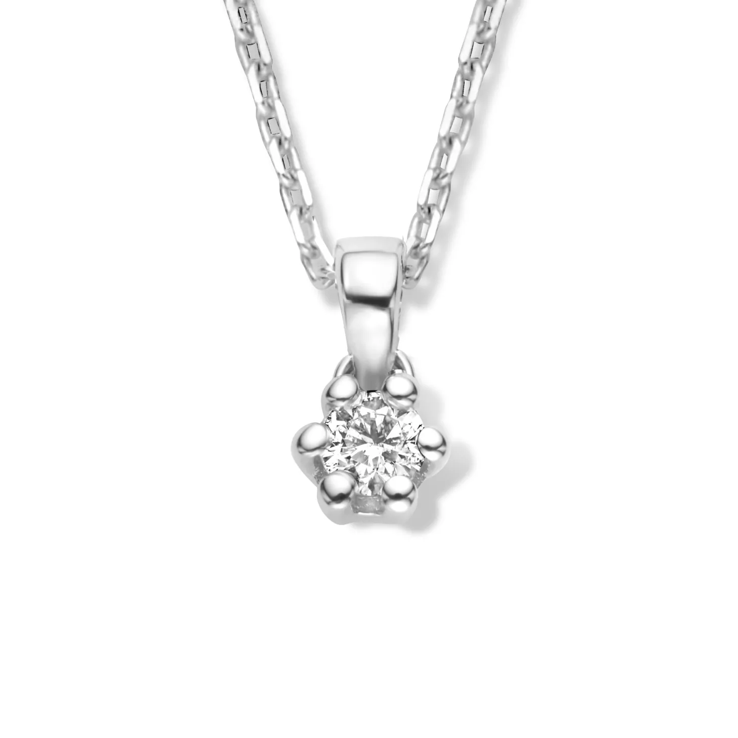 Isabel Bernard De la Paix Emily 14 karaat witgouden collier met diamant 0.05 karaat Best