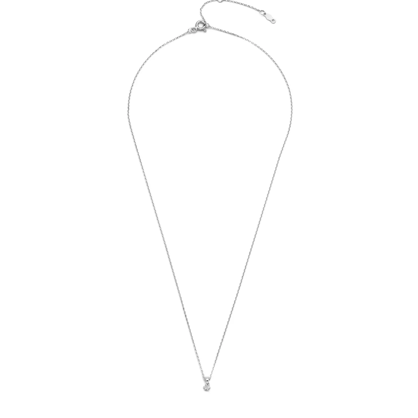 Isabel Bernard De la Paix Emily 14 karaat witgouden collier met diamant 0.05 karaat Best