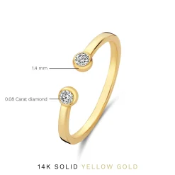 Isabel Bernard De la Paix Flavie 14 karaat gouden ring met diamant 0.08 karaat Hot