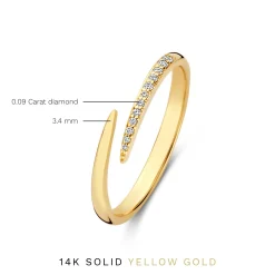 Isabel Bernard De la Paix Flavie 14 karaat gouden ring met diamant 0.09 karaat Clearance