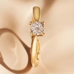 Isabel Bernard De la Paix Hanaé 14 karaat gouden ring met diamant 0.08 karaat Store