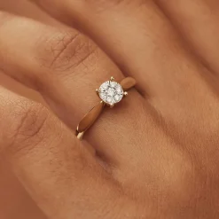 Isabel Bernard De la Paix Hanaé 14 karaat gouden ring met diamant 0.14 karaat Clearance