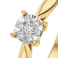 Isabel Bernard De la Paix Hanaé 14 karaat gouden ring met diamant 0.14 karaat Clearance
