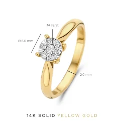 Isabel Bernard De la Paix Hanaé 14 karaat gouden ring met diamant 0.14 karaat Clearance