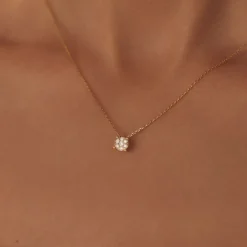 Isabel Bernard De la Paix Hanaé 14 karaat gouden collier met diamant 0.14 karaat Online