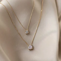 Isabel Bernard De la Paix Hanaé 14 karaat gouden collier met diamant 0.14 karaat Online