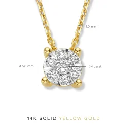 Isabel Bernard De la Paix Hanaé 14 karaat gouden collier met diamant 0.14 karaat Online