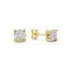 Isabel Bernard De la Paix Hanaé 14 karaat gouden oorknoppen met diamant 0.28 karaat Cheap