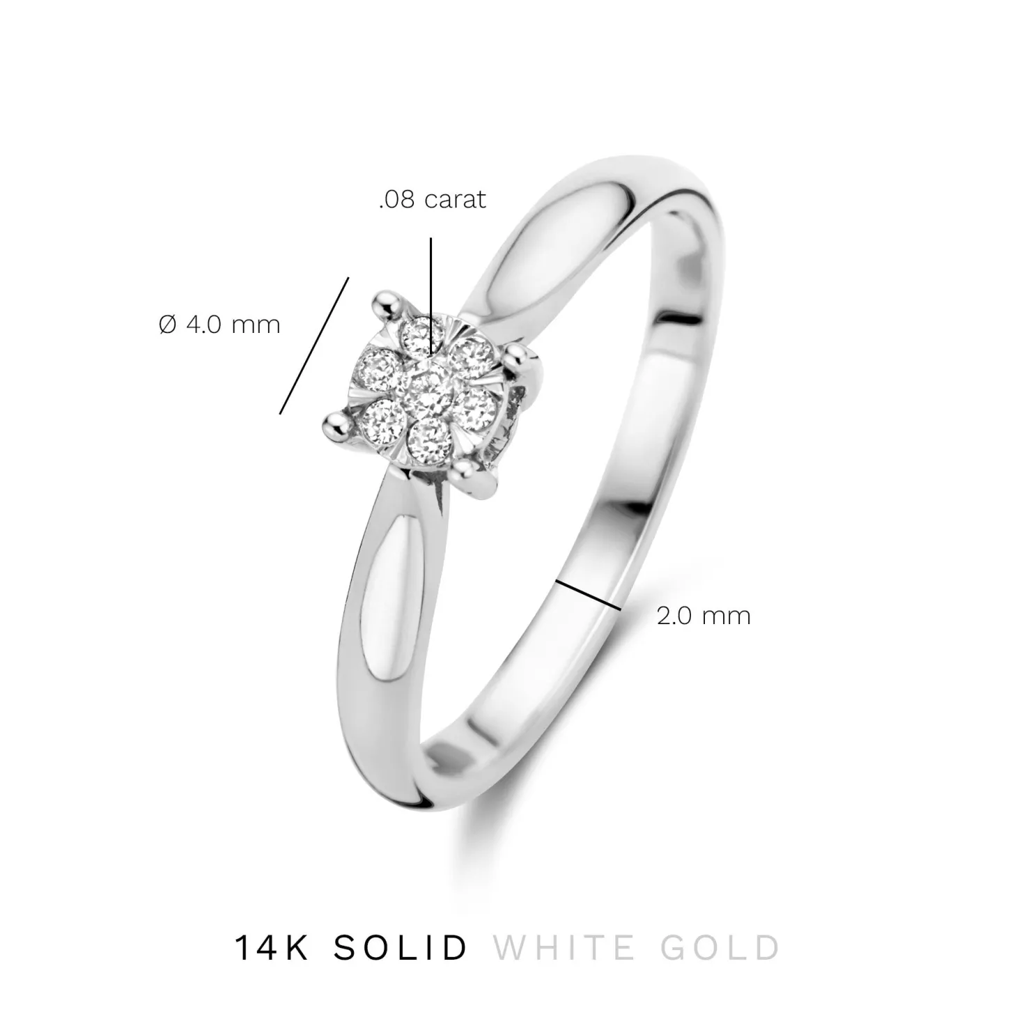 Isabel Bernard De la Paix Hanaé 14 karaat witgouden ring met diamant 0.08 karaat Online