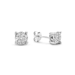Isabel Bernard De la Paix Hanaé 14 karaat witgouden oorknoppen met diamant 0.28 karaat Cheap