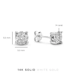 Isabel Bernard De la Paix Hanaé 14 karaat witgouden oorknoppen met diamant 0.28 karaat Cheap