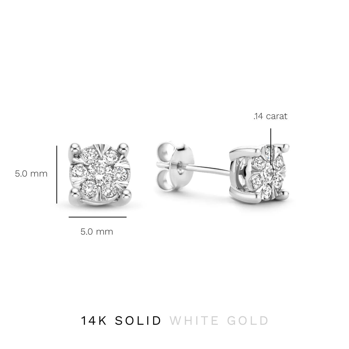 Isabel Bernard De la Paix Hanaé 14 karaat witgouden oorknoppen met diamant 0.28 karaat Cheap