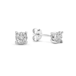 Isabel Bernard De la Paix Hanaé 14 karaat witgouden oorknoppen met diamant 0.16 karaat Best
