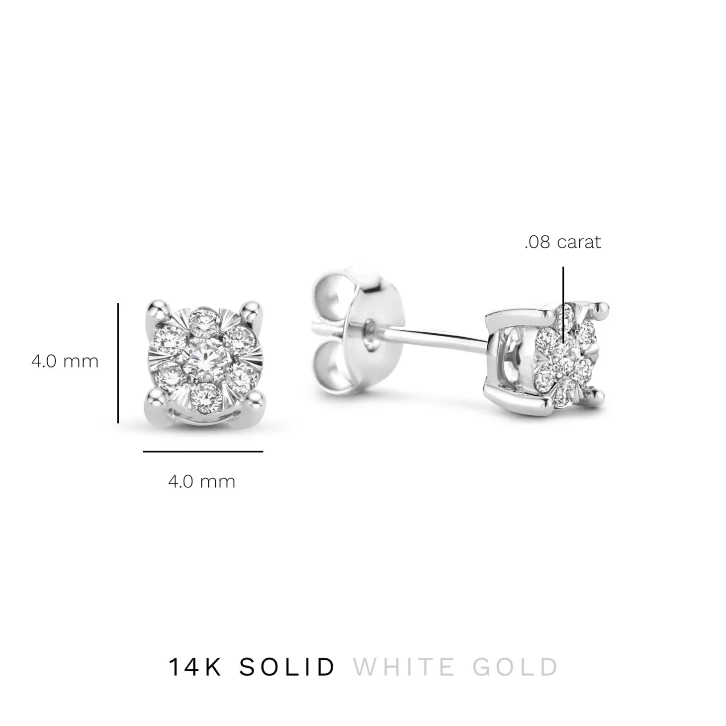 Isabel Bernard De la Paix Hanaé 14 karaat witgouden oorknoppen met diamant 0.16 karaat Best
