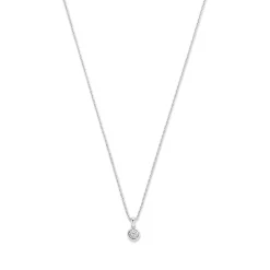 Isabel Bernard De la Paix Inaya 14 karaat witgouden collier met diamant 0.03 karaat Cheap