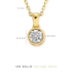 Isabel Bernard De la Paix Inaya 14 karaat gouden collier met diamant 0.03 karaat Fashion
