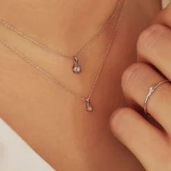 Isabel Bernard De la Paix Inaya 14 karaat witgouden collier met diamant 0.01 karaat Cheap