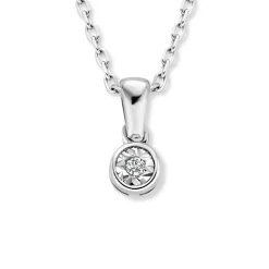 Isabel Bernard De la Paix Inaya 14 karaat witgouden collier met diamant 0.01 karaat Cheap