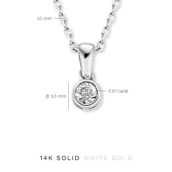 Isabel Bernard De la Paix Inaya 14 karaat witgouden collier met diamant 0.01 karaat Cheap