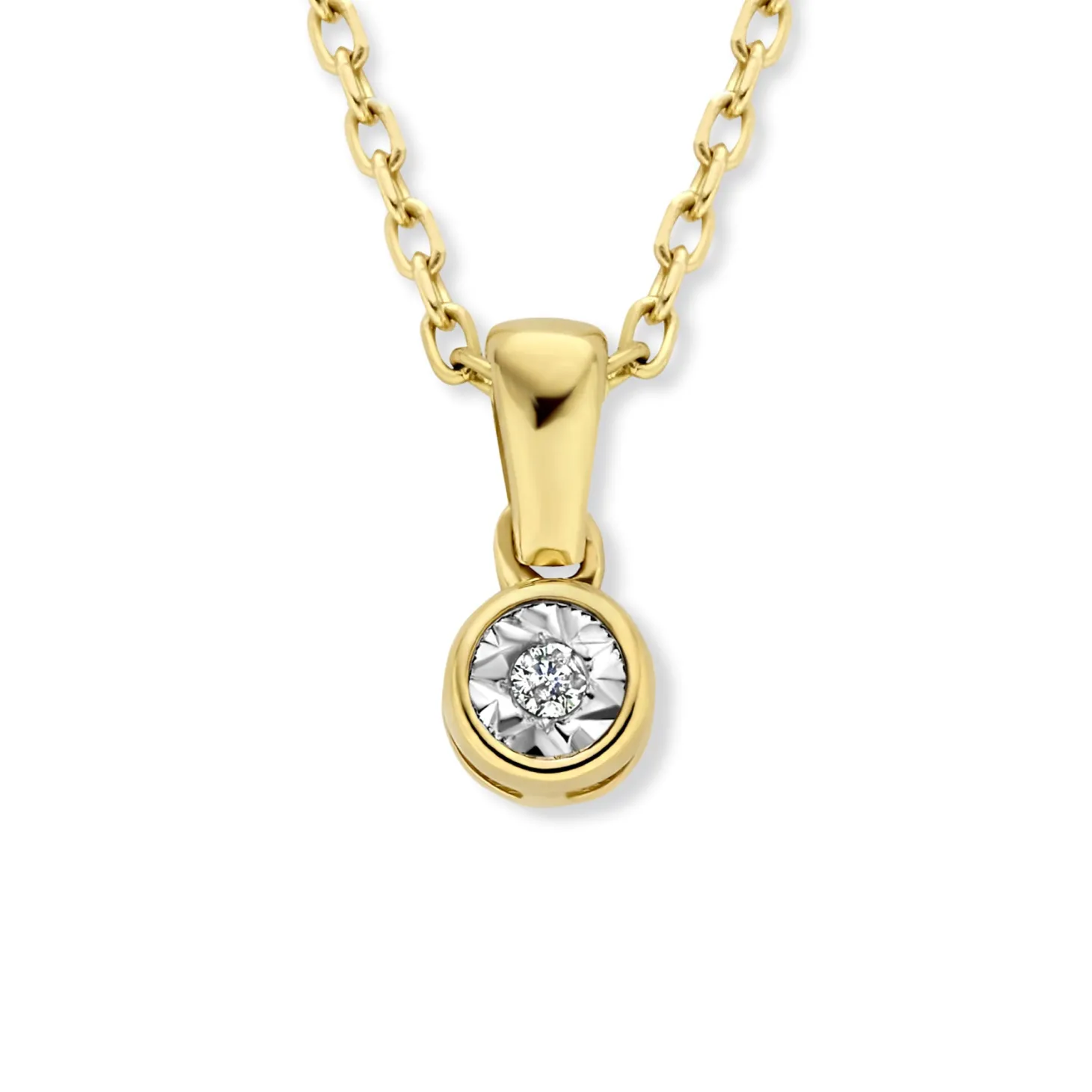 Isabel Bernard De la Paix Inaya 14 karaat gouden collier met diamant 0.01 karaat Clearance
