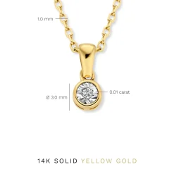 Isabel Bernard De la Paix Inaya 14 karaat gouden collier met diamant 0.01 karaat Clearance