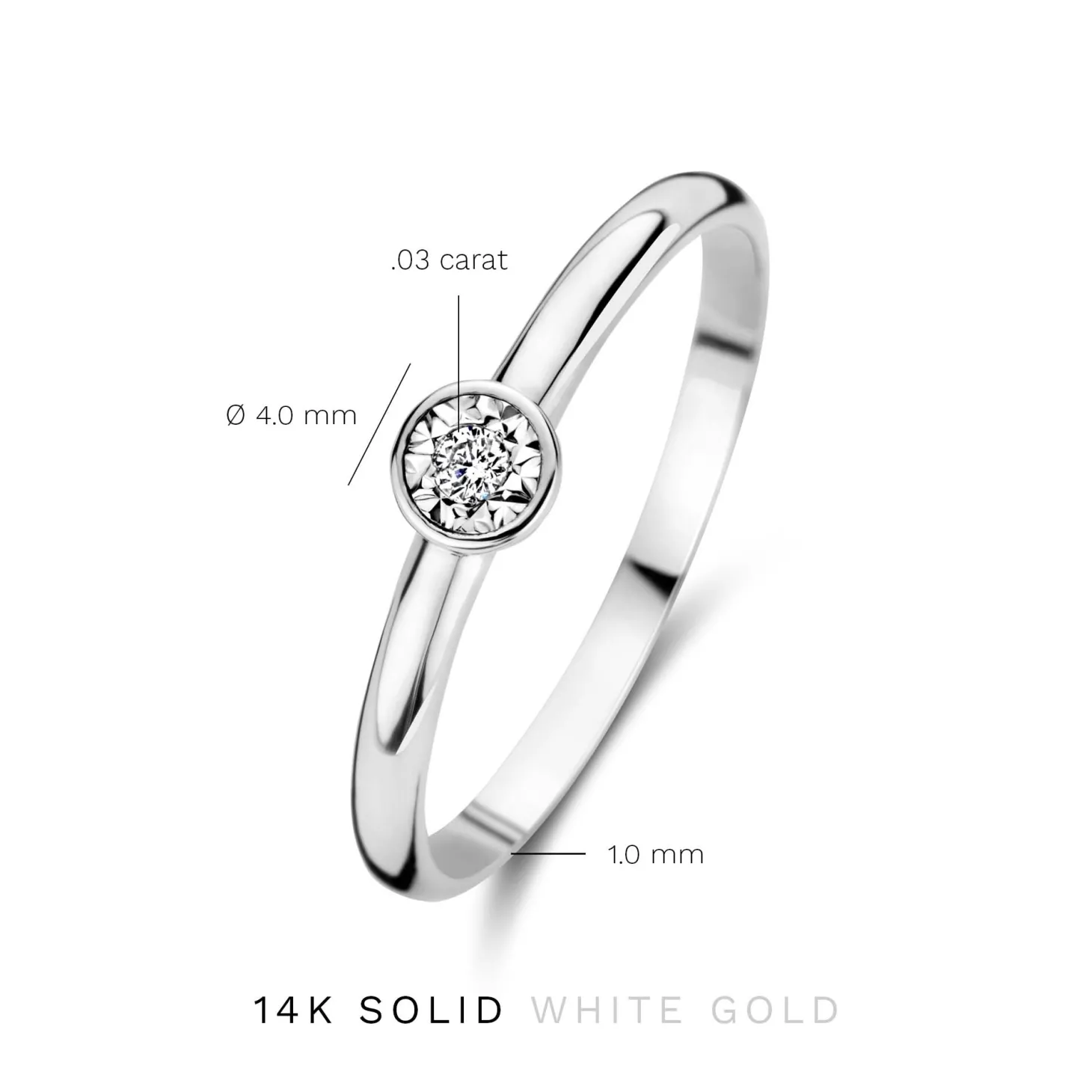 Isabel Bernard De la Paix Inaya 14 karaat witgouden ring met diamant 0.03 karaat Sale