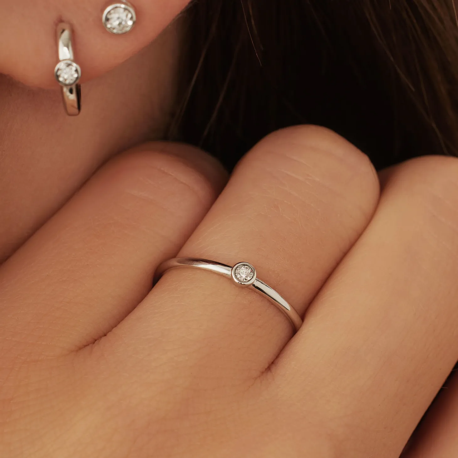 Isabel Bernard De la Paix Inaya 14 karaat witgouden ring met diamant 0.01 karaat Sale