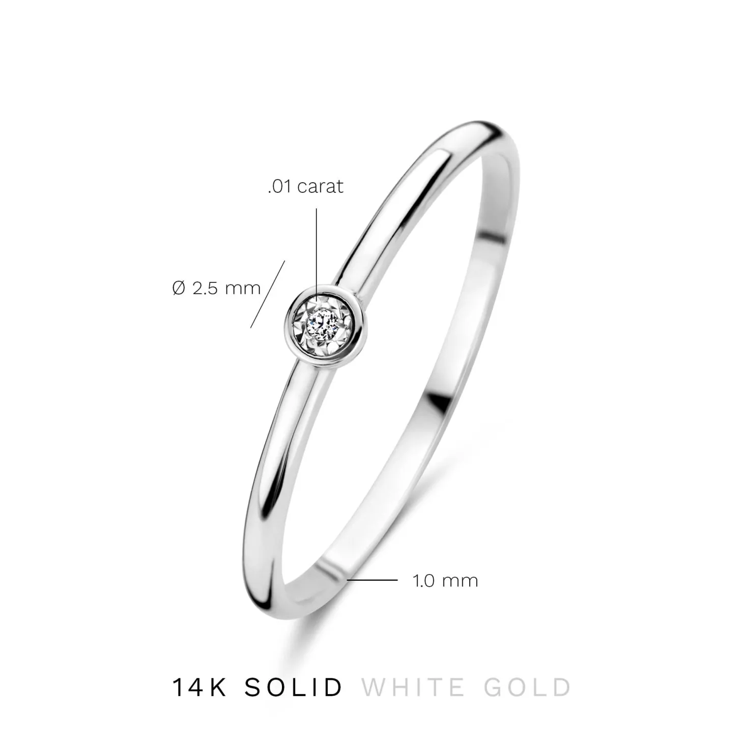 Isabel Bernard De la Paix Inaya 14 karaat witgouden ring met diamant 0.01 karaat Sale