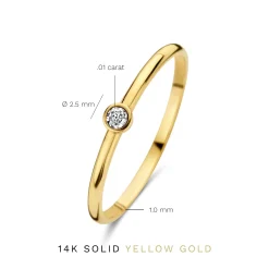 Isabel Bernard De la Paix Inaya 14 karaat gouden ring met diamant 0.01 karaat Best