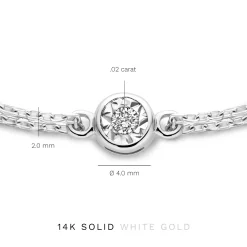 Isabel Bernard De la Paix Inaya 14 karaat witgouden armband met diamant 0.02 karaat Cheap