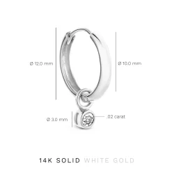 Isabel Bernard De la Paix Inaya 14 karaat witgouden creolen met diamant 0.02 karaat Sale