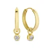 Isabel Bernard De la Paix Inaya 14 karaat gouden creolen met diamant 0.02 karaat Cheap