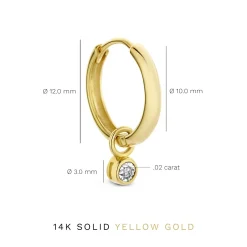 Isabel Bernard De la Paix Inaya 14 karaat gouden creolen met diamant 0.02 karaat Cheap