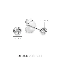Isabel Bernard De la Paix Inaya 14 karaat witgouden oorknoppen met diamant 0.02 karaat Sale