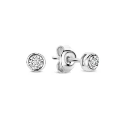 Isabel Bernard De la Paix Inaya 14 karaat witgouden oorknoppen met diamant 0.04 karaat Store