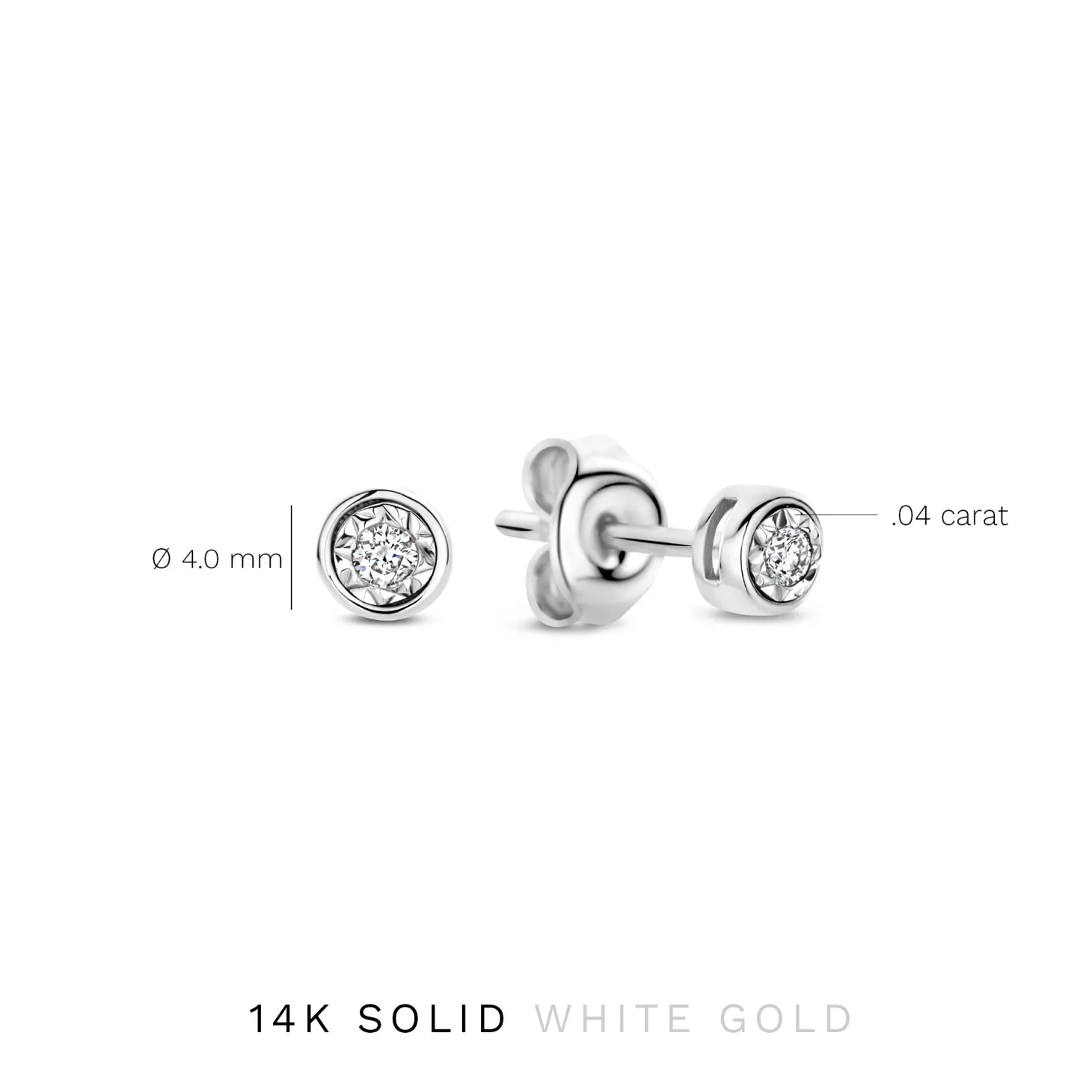 Isabel Bernard De la Paix Inaya 14 karaat witgouden oorknoppen met diamant 0.04 karaat Store