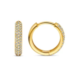 Isabel Bernard De la Paix Laure 14 karaat gouden creolen met diamant 0.25 karaat Store