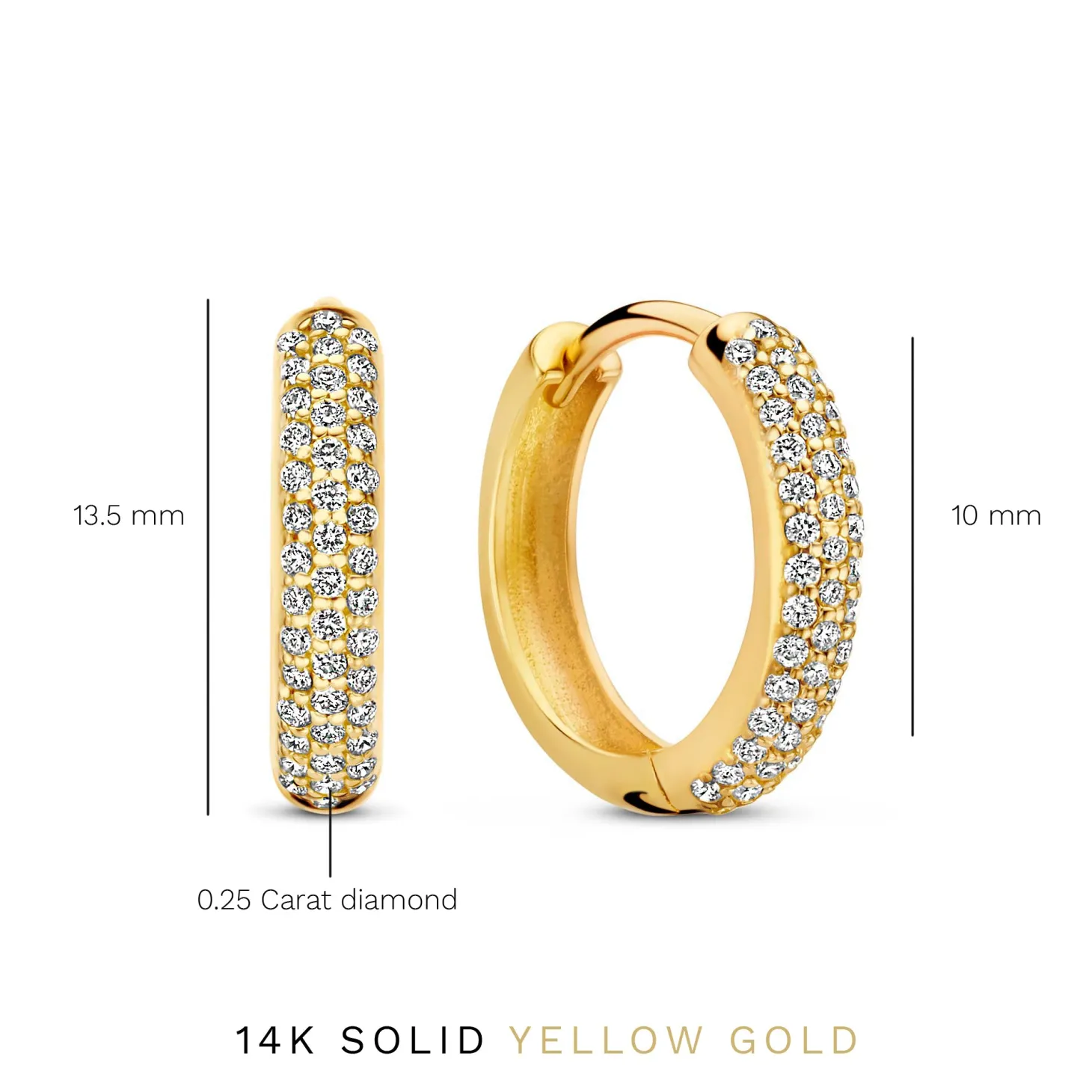 Isabel Bernard De la Paix Laure 14 karaat gouden creolen met diamant 0.25 karaat Store
