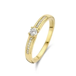 Isabel Bernard De la Paix Madeline 14 karaat gouden ring met diamant 0.20 karaat Fashion