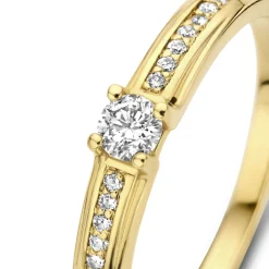 Isabel Bernard De la Paix Madeline 14 karaat gouden ring met diamant 0.20 karaat Fashion