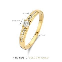 Isabel Bernard De la Paix Madeline 14 karaat gouden ring met diamant 0.20 karaat Fashion