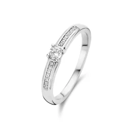 Isabel Bernard De la Paix Madeline 14 karaat witgouden ring met diamant 0.20 karaat Hot