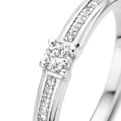 Isabel Bernard De la Paix Madeline 14 karaat witgouden ring met diamant 0.20 karaat Hot