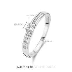 Isabel Bernard De la Paix Madeline 14 karaat witgouden ring met diamant 0.20 karaat Hot