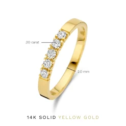 Isabel Bernard De la Paix Madeline 14 karaat gouden ring met diamant 0.20 karaat Cheap