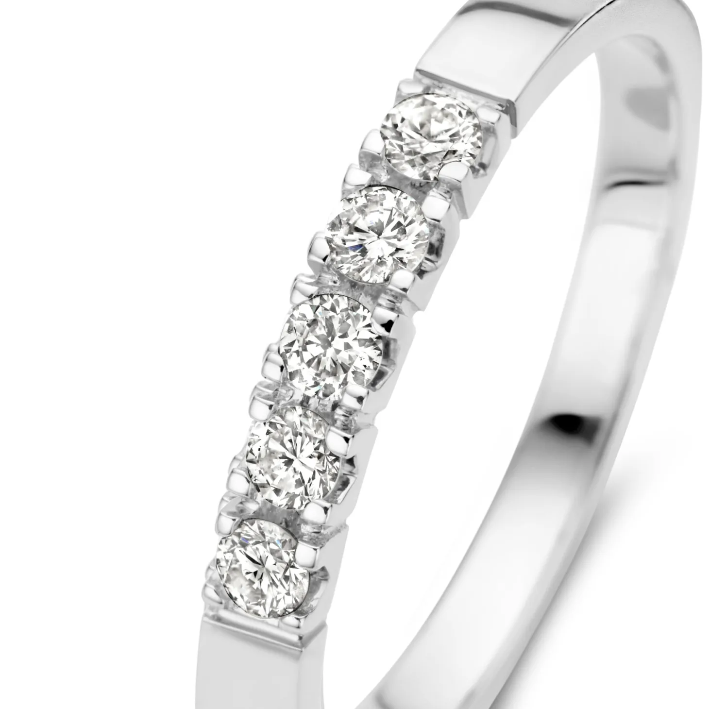 Isabel Bernard De la Paix Madeline 14 karaat witgouden ring met diamant 0.20 karaat Outlet