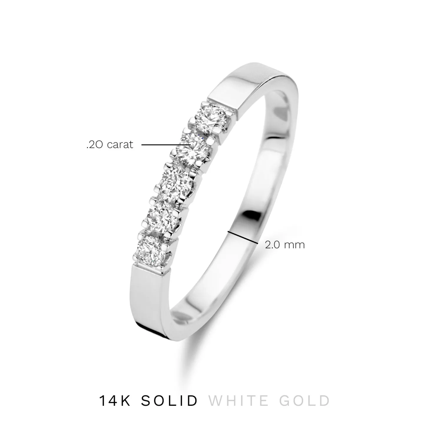 Isabel Bernard De la Paix Madeline 14 karaat witgouden ring met diamant 0.20 karaat Outlet